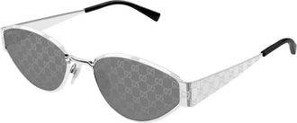Gucci Sunglasses, female, Gray, 55 MM, Geometric Sunglasses