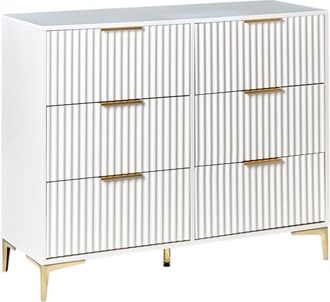 Beliani 6 Drawer Chest WALCOTT White
