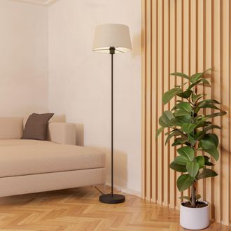Eglo Eglo Febres White Fabric & Black Steel Traditional Floor Lamp