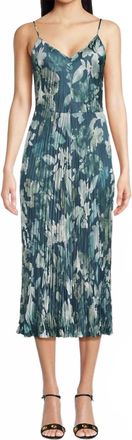 Vince Shimmer Lake Satin Camisole Midi Dress In Deep Sea