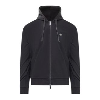 Emporio Armani Stretch Katoen Zip-up Hoodie - Heren - Vesten met rits - Zwart - S - Katoen - Hoodies & sweatvesten