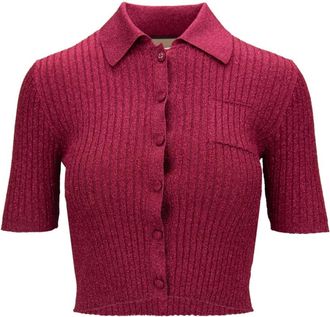 Gucci Cardigans, female, Red, Size: XS Cropped Polo Shirt