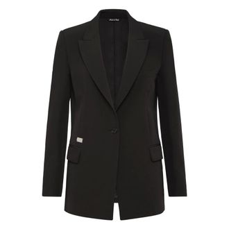 Philipp Plein Jassen, Dames, Zwart, L, Leer, Getailleerde Blazer
