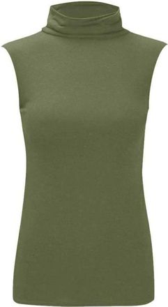 Purple Hanger Womens Sleeveless High Roll Polo Turtle Neck Vest Top Ladies Stretch Casual Plain Polo T-Shirt Jumper Tank Top for Women and Girls Warm Winter Wear Pl