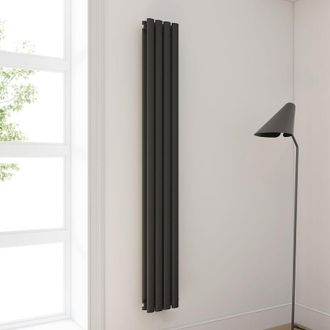 Sonni Sonni Radiador De Vertical Ovalado Antracita Radiador Centro Conexi&oacute;n Doble Capa 1800x239mm