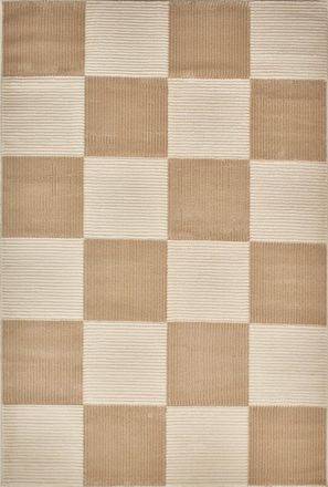 Nazar Rugs Alfombra con motivo de azulejos relieve - crema y beige - 120x160cm
