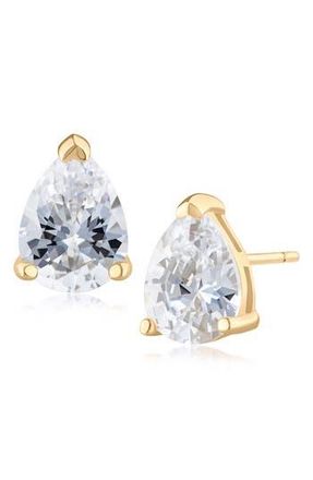Jardin Pear Cut Cubic Zirconia Stud Earrings in Clear/Gold at Nordstrom Rack