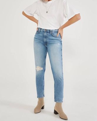 &Eacute;tica Scarlet Mid Rise Slim Rock Pool Denim Jeans In Light Blue