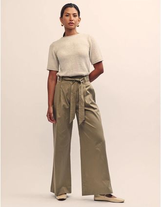 Nobody's Child Womens Stevie Wide Leg Trousers - Green - Size: 18