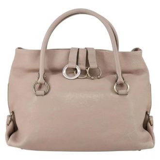Ferragamo Pre-owned Handbags, female, Beige, Size: ONE SIZE Pre-owned Leather Handbag
