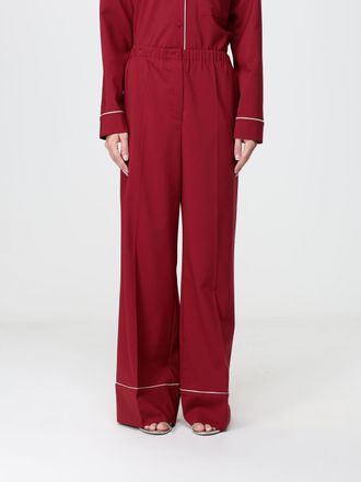 Alberta Ferretti Pantaloni palazzo stile pigiama in misto lana a vita alta