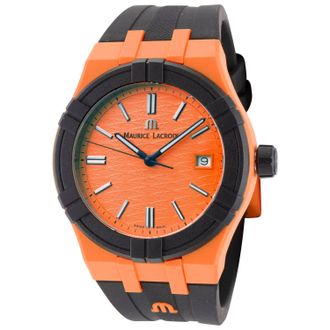 Maurice Lacroix Aikon Tide Quartz Orange Dial Mens Watch AI2008-50050-300-0