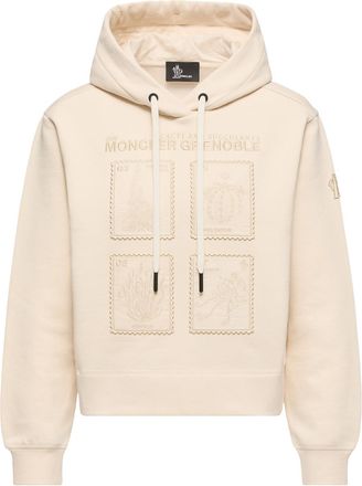 Moncler Moncler Botanical Patches Cotton Hoodie, Women, White, Size: Xs