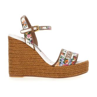 Dolce & Gabbana Wedges, female, Multicolor, Size: 11 US Nappa Leather Wedge Sandals with Embroidery