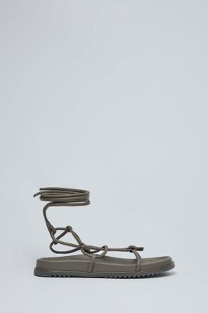 Rick Owens Leather Sandals - Penta Granola Dust