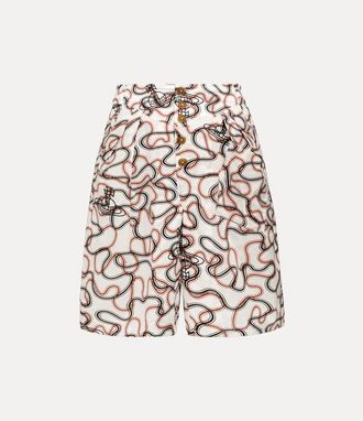 Vivienne Westwood Romario Bermuda Shorts Printed Tana Lawn White-wiggle XXL Unisex