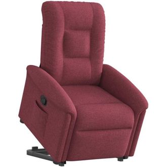 vidaXL Sill&oacute;n Reclinable Elevable Tela Rojo Tinto Vidaxl