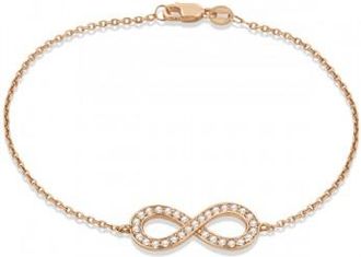 Allurez Diamond Sideways Large Infinity Bracelet in 14k Rose Gold 0.40ct