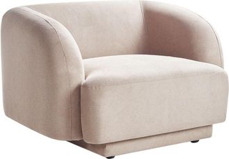 Beliani Beliani - Armchair Curved Glam Art Deco with Armrests Taupe Fabric Skjanes