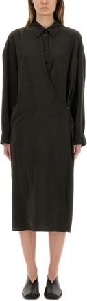 Christophe Lemaire Brown Shirt Collar Midi Dress