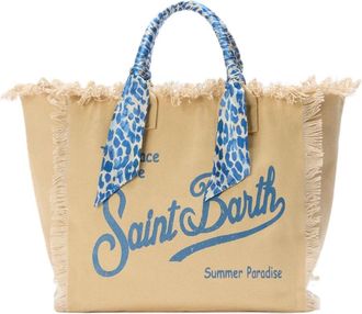 MC2 Saint Barth Tote Bags, female, Beige, Size: ONE SIZE Vanity Foulard Shoulder Bag