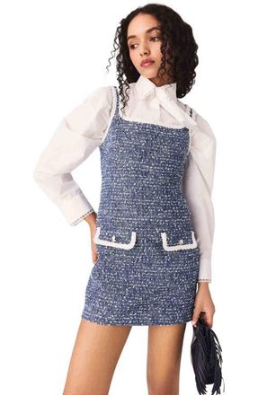 Maje Short tweed dress in Blue at Nordstrom, Size 38 Eu