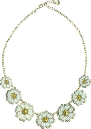 Olivia Welles Crystal Floral Collar Necklace in Gold /White at Nordstrom Rack