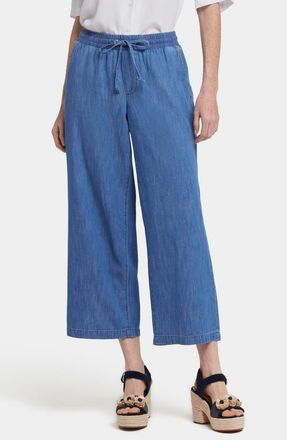NYDJ Jayne Cotton Pull-On Ankle Wide Leg Jeans in Everly at Nordstrom, Size Large P