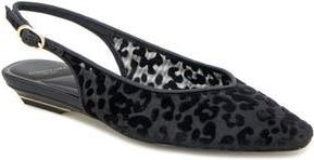 Kenneth Cole Berkette Slingback Flat in Black Leopard Mesh at Nordstrom Rack, Size 8.5