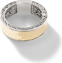 John Hardy Carved Chain Palu Band Ring, Silver, Gold in Silver/Gold at Nordstrom Rack, Size 7
