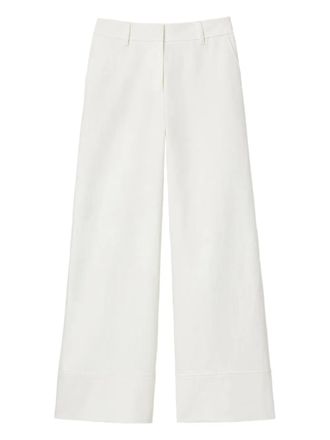 Lafayette 148 New York Charles wide-leg cuffed trousers - White