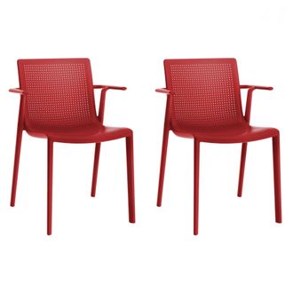 Resol Set 2 Sillas Con Brazos Interior, Exterior Rojo Beekat Resol