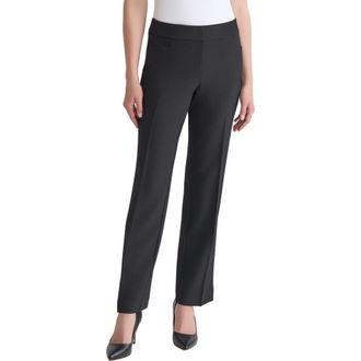 Kasper Stretch Straight Leg Pants in Black at Nordstrom, Size 4