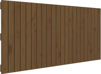 vidaXL Cabecero Cama Pared Madera Maciza Pino Marr&oacute;n Miel 140x3x60 Cm Vidaxl