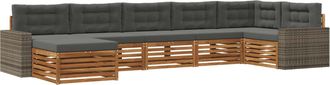 vidaXL Conjunto De Sof&aacute;s De Exterior 7 Uds. Natural Y Antracita Vidaxl