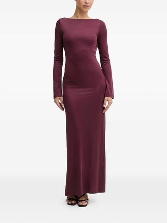 HUGO BOSS long-sleeve maxi dress - Red