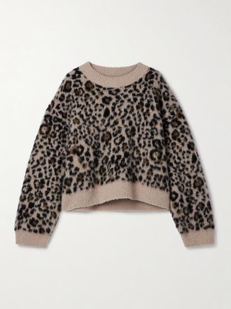 Nili Lotan Pullover In Misto Cashmere E Seta Leopardato Jacquard Zamira - Stampa animalier