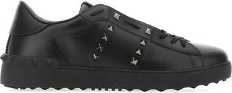 Valentino Garavani Black Leather Rockstud Untitled Sneakers