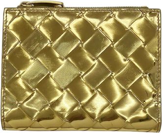 Bottega Veneta Gold Leather Wallet (Bi-Fold) (Pre-Owned)