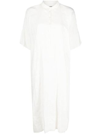 Kristensen Du Nord silk midi shirt dress - women - Cotton/Spandex/Elastane/Silk - 2 - Neutrals