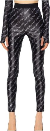 Versace Jeans Couture Logo Leggings - Dames - Leggings - Zwart - 2XS - Nylon - Broeken