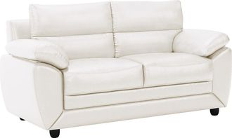 Vente-Unique Sof&aacute; 2 plazas de piel sint&eacute;tica MANOA - Blanco