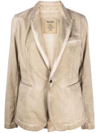 Uma Wang Jane contrast-stitch blazer - women - Cotton - M - Neutrals