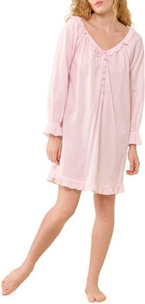 Eileen West Ruffle Cotton Nightgown in Pink at Nordstrom, Size X-Small
