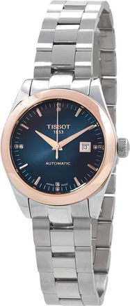 Tissot T-My Lady Automatic Diamond Graded Blue-Black Dial Ladies Watch T9300074104600