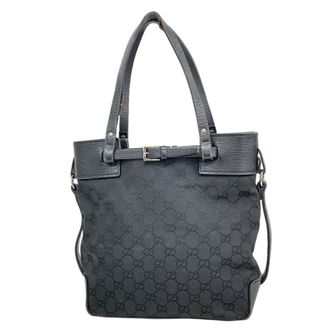Gucci Black Canvas Tote Bag (Pre-Owned)