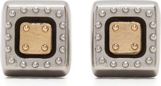 Ports 1961 two-tone square earrings - women - Brass - One Size - Silver