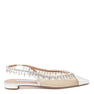 Aquazzura Silver Flat