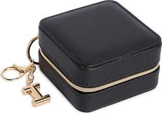 Nordstrom Detachable Initial Charm Jewelry Box in I- Black- Gold at Nordstrom Rack
