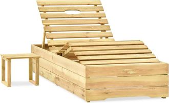 vidaXL Vidaxl - Tumbona Con Mesa Madera De Madera De Pino Impregnada Verde